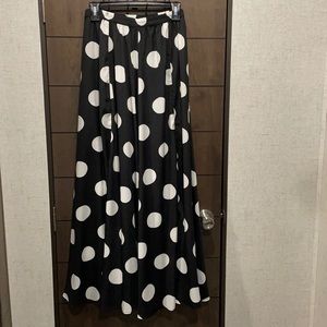 Mix Nouveau - Maxi Black Skirt w/ White Dots Sz. S